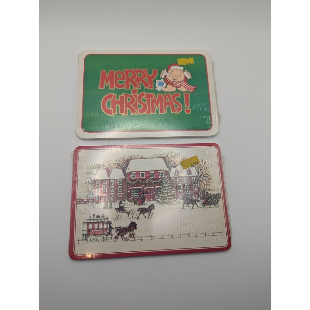 NOS Vintage American Greetings Christmas Postcards Set Lot Holiday Cards